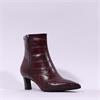 Tamaris Chaya Mid Heel Ankle Boot - Merlot Croc