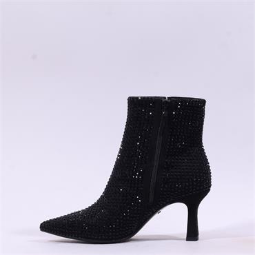 Tamaris Reyna Glam High Heel Ankle Boot - Black Sparkle