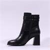Tamaris Aspasia 2 Strap Block Heel Boot - Black Leather