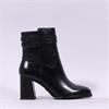 Tamaris Aspasia 2 Strap Block Heel Boot - Black Leather
