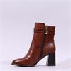 Tamaris Aspasia 2 Strap Block Heel Boot - Cognac Leather