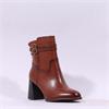 Tamaris Aspasia 2 Strap Block Heel Boot - Cognac Leather