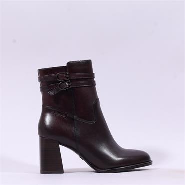 Tamaris Aspasia 2 Strap Block Heel Boot - Merlot
