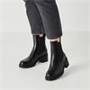 Tamaris Lennon Block Heel Gusset Boot - Black Leather