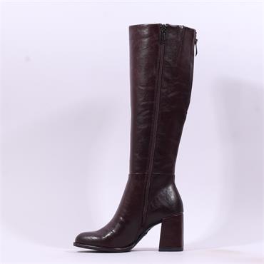 Tamaris Aspasia Block Heel Long Boot - Burgundy