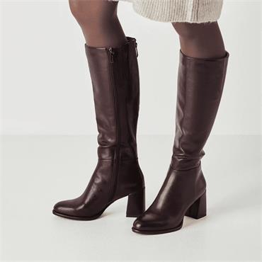 Tamaris Aspasia Block Heel Long Boot - Burgundy