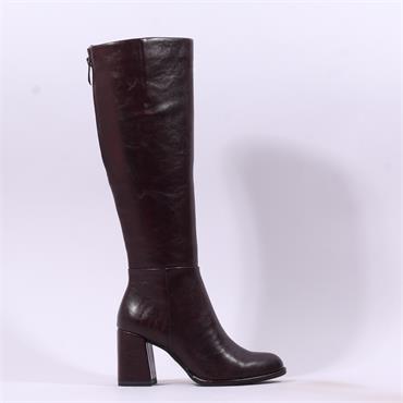 Tamaris Aspasia Block Heel Long Boot - Burgundy