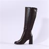 Tamaris Aspasia Block Heel Long Boot - Mahogany