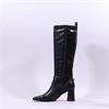 Tamaris Balea Block Heel Strap Long Boot - Black