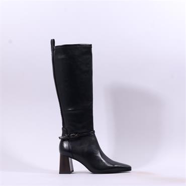 Tamaris Balea Block Heel Strap Long Boot - Black