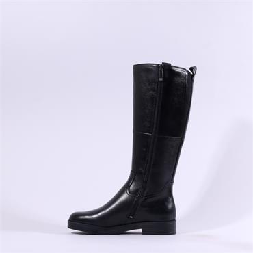 Tamaris Betina Stretch Calf Long Boot - Black Leather