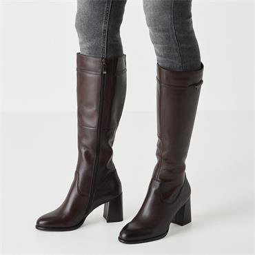Tamaris Romy Platform Blockheel Longboot - Mahogany