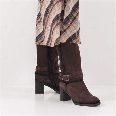 Tamaris Lipper Strap Straight Long Boot - Mocca