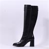 Tamaris Aspasia Heel 2 Strap Long Boot - Black Leather