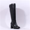Tamaris Aspasia Heel 2 Strap Long Boot - Black Leather