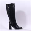 Tamaris Aspasia Heel 2 Strap Long Boot - Black Leather