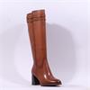Tamaris Aspasia Heel 2 Strap Long Boot - Cognac Leather