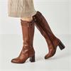Tamaris Aspasia Heel 2 Strap Long Boot - Cognac Leather