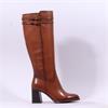 Tamaris Aspasia Heel 2 Strap Long Boot - Cognac Leather