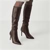 Tamaris Gabbe Stiletto Knee High Boot - Mahogany