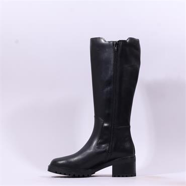 Tamaris Lennon Long Gusset Boot - Black Leather