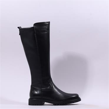 Tamaris Soul Stretch Calf Long Boot - Black Leather