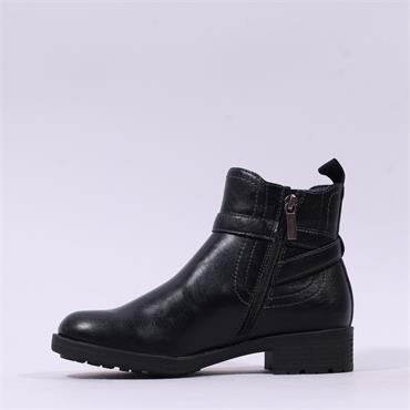 Tamaris Janica Strappy Gusset Boot - Black