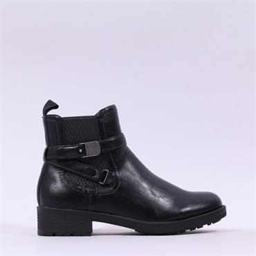 Tamaris Janica Strappy Gusset Boot - Black