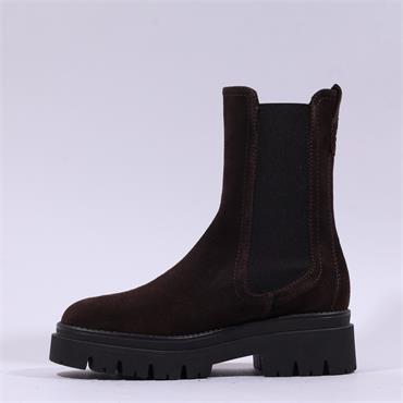 Tamaris Canado Mid Calf Gusset Boot - Mocha Suede