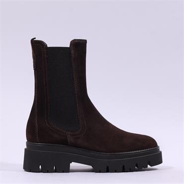 Tamaris Canado Mid Calf Gusset Boot - Mocha Suede