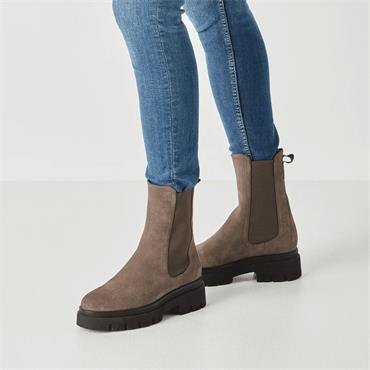 Tamaris Canado Mid Calf Gusset Boot - Taupe Suede