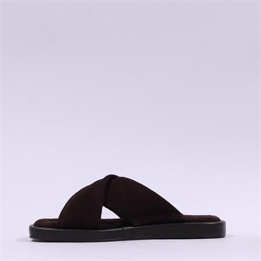 Tamaris Pilar Cross Strap Mule - Mocha Suede