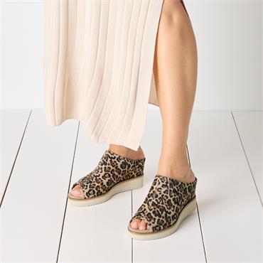 Tamaris Alis Covered Peeptoe Wedge - Leopard Print