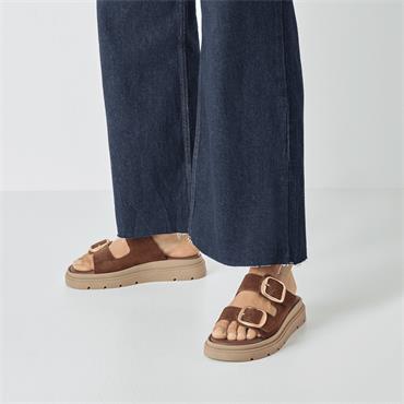 Tamaris Jadima Platform Buckle Sandal - Mocca