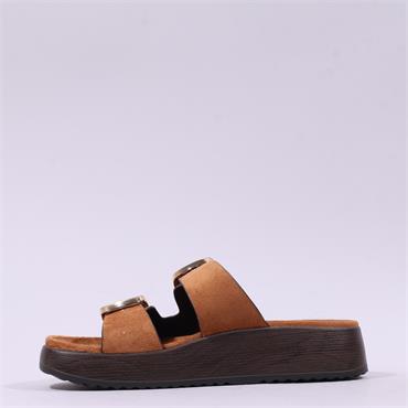 Tamaris Amelie Chunky Buckle Sandal - Cognac