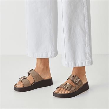 Tamaris Amelie Chunky Buckle Sandal - Taupe