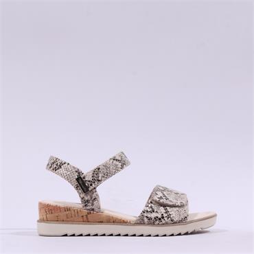 Tamaris Nirmala Slingback Wedge Sandal - Beige Snake