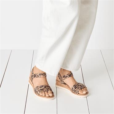 Tamaris Nirmala Slingback Wedge Sandal - Leopard Print