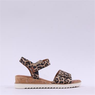 Tamaris Nirmala Slingback Wedge Sandal - Leopard Print