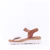 Tamaris Andira 2 Velcro Strap Low Sandal - Cognac Combi