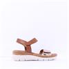 Tamaris Andira 2 Velcro Strap Low Sandal - Cognac Combi