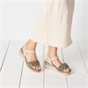 Tamaris Andira 2 Velcro Strap Low Sandal - Ivory Leopard Combi