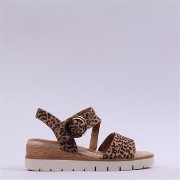 Tamaris Michi Ring Buckle Wedge Sandal - Leopard Print