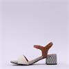 Tamaris Koli Low Block Heel Sandal - Ivory Combi