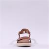 Tamaris Mia Low Wedge Velcro Sandal - Cognac Leather