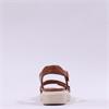 Tamaris Mia Low Wedge Velcro Sandal - Cognac Leather