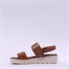 Tamaris Karlie Twin Strap Wedge Sandal - Cognac Leather