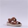 Tamaris Karlie Twin Strap Wedge Sandal - Cognac Leather