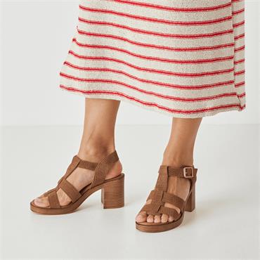 Tamaris Lorianne Platform Block Heel - Brown