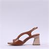 Tamaris Ambada Peeptoe Mid Heel Sandal - Cognac